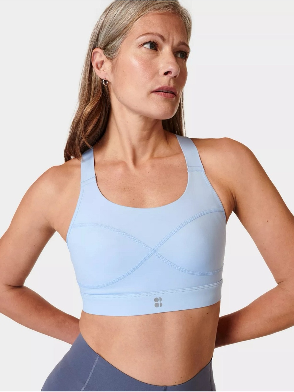 Sweaty Betty Light Blue Medium-Impact Sports Bra